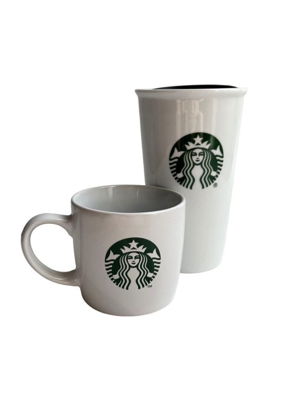 Starbucks Classic 10 oz Ceramic Travel Mug + 8 oz Mug